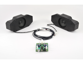 Turnkey audio system for casino gaming consoles including speakers amplifier subwoofer and wiring harness MISCO model TK-102